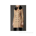 Simple Winter Warm Fur collar Wool Blend Coats Women Teenag